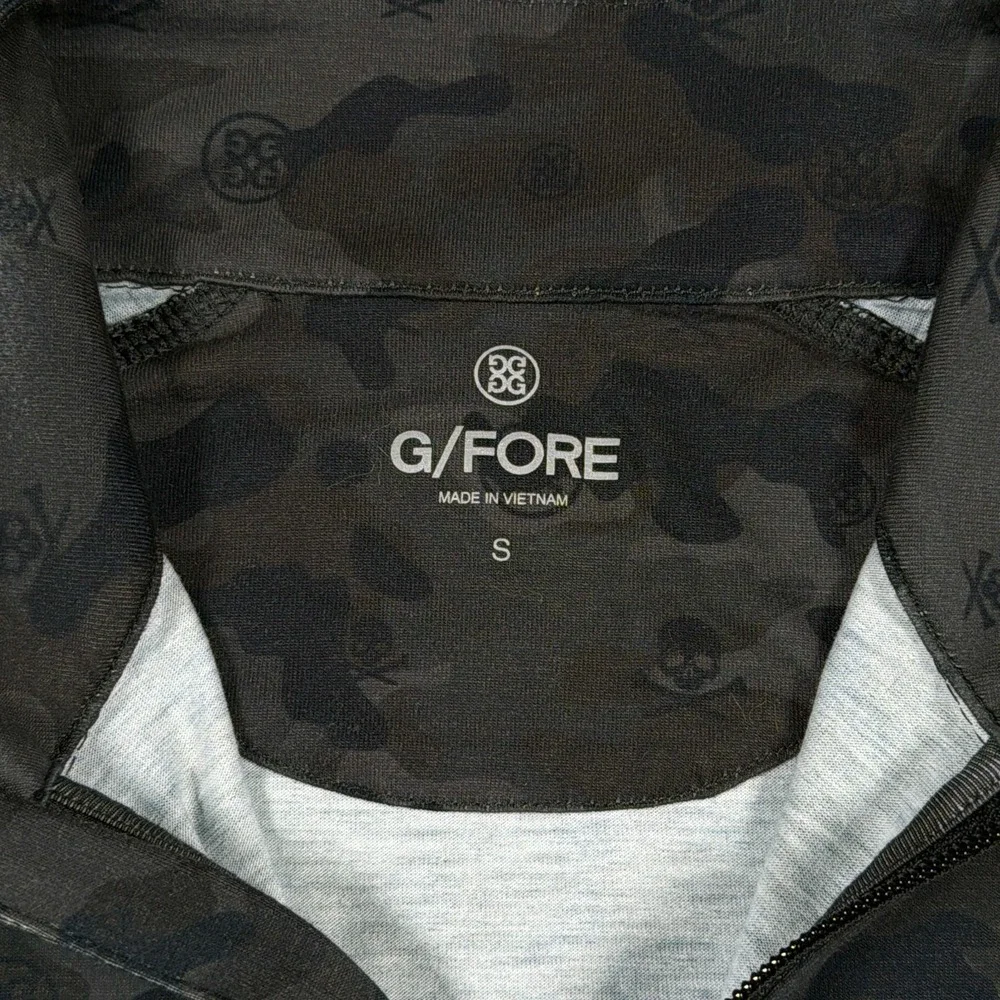 G/Fore Mens Small Green Camo Desert Springs Golf 1/4 Zip Pullover G4MS22K78